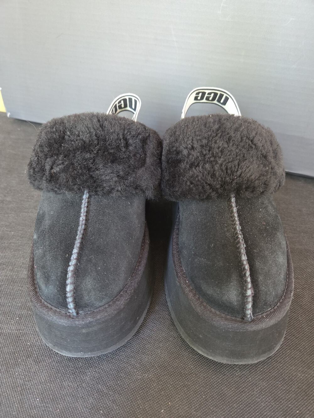 UGG Black Lamb Fur Cosquette Slide Womens Slippers 7US, Pre-Owned